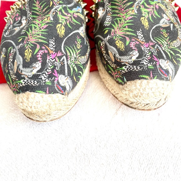 Christian Loubutin Canvas Studded Jungle Print Espadrilles - Picture 7 of 12